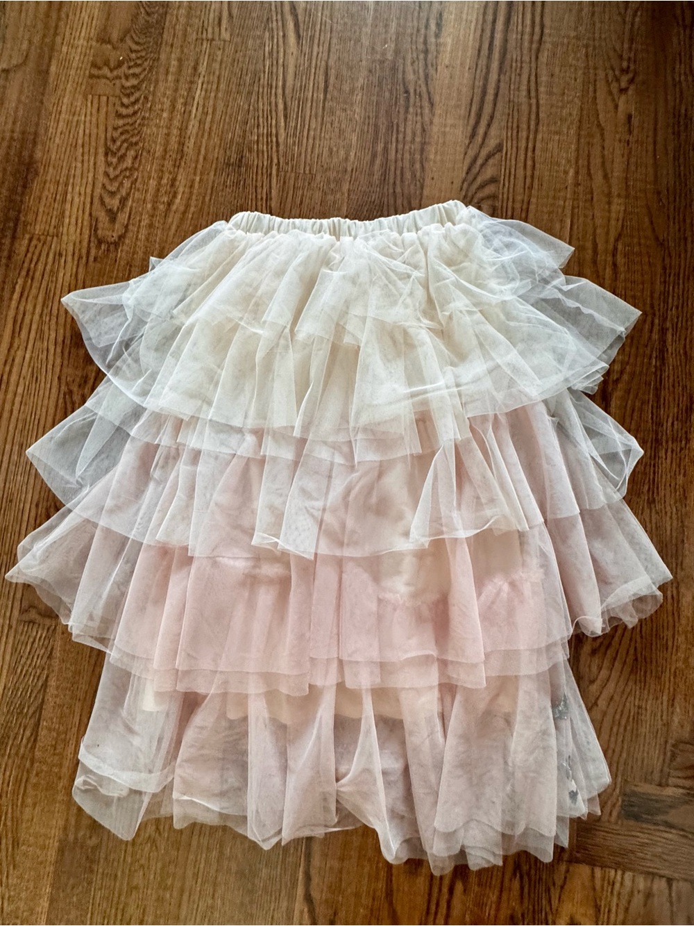 Wicked Layered Tulle Ruffle Skirt - Pink & Cream